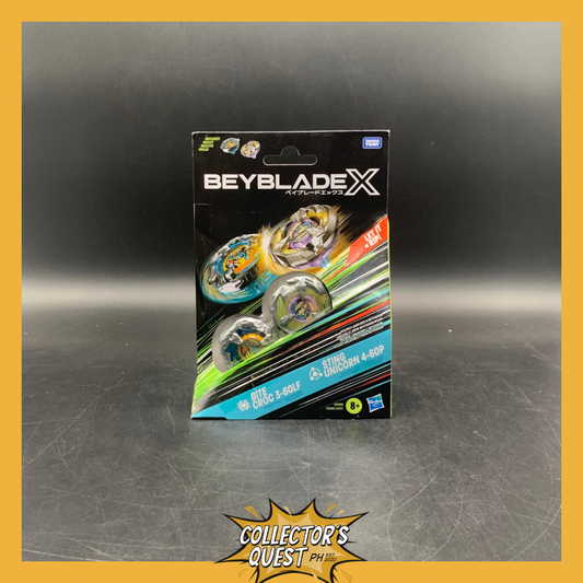 (IN STOCK) BEYBLADE X Bite Croc 3-60LF and Sting Unicorn 4-60P Dual Pack Set