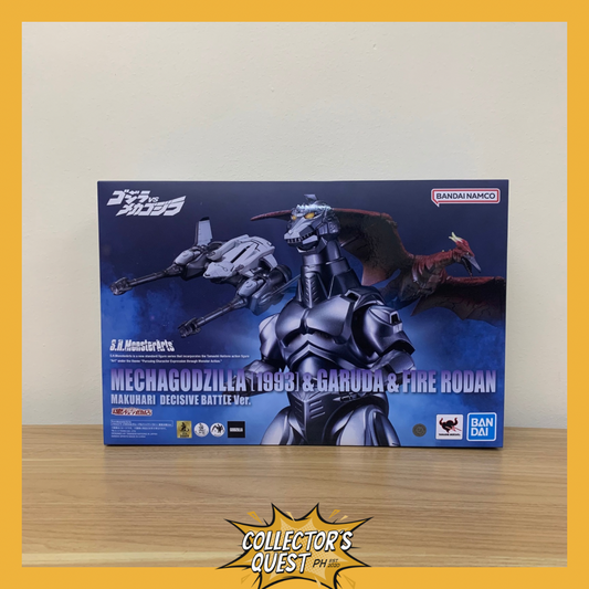 (IN STOCK) SHMonsterarts Godzilla vs. Mechagodzilla - Mechagodzilla & Garuda & Fire Rodan Makuhari Decisive Battle Ver. Figure