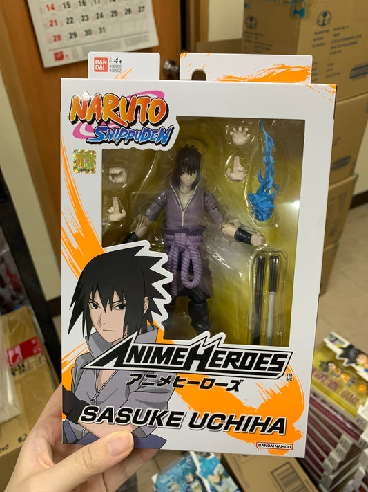 (IN STOCK) Naruto Shippuden Anime Heroes Sasuke Uchiha Action Figure
