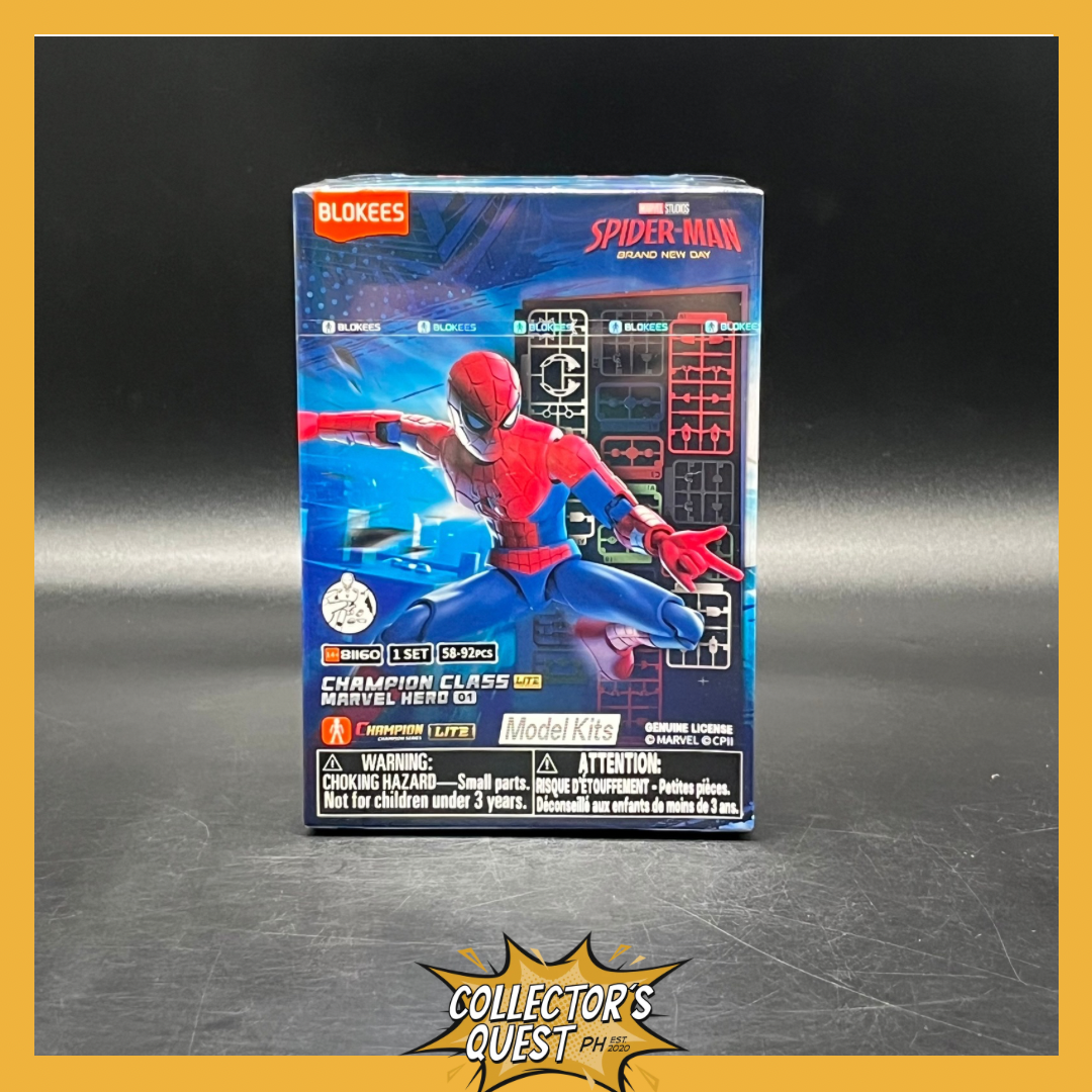 (IN STOCK) 81160 Blokees Marvel Heroes Spiderman Brand New Day Champion Class Lite CC01 Model Kit Blindbox