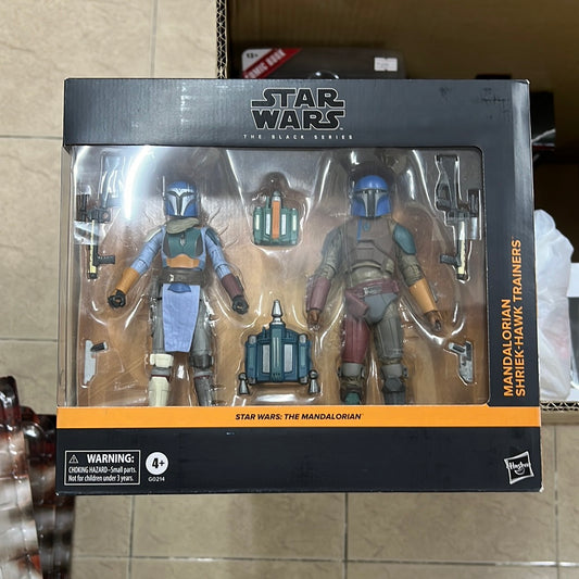 (IN STOCK) Star Wars Black Series Mandalorian & Shriek Hawk Trainers 2-Pack Action Figure Set