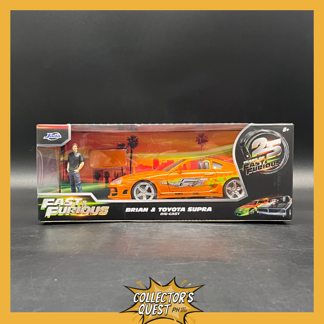 (IN STOCK) 30738 Jada Toys 1:24 Fast & Furious: Toyota Supra Diecast Vehicle with Brian Figure (25th Anniversary)