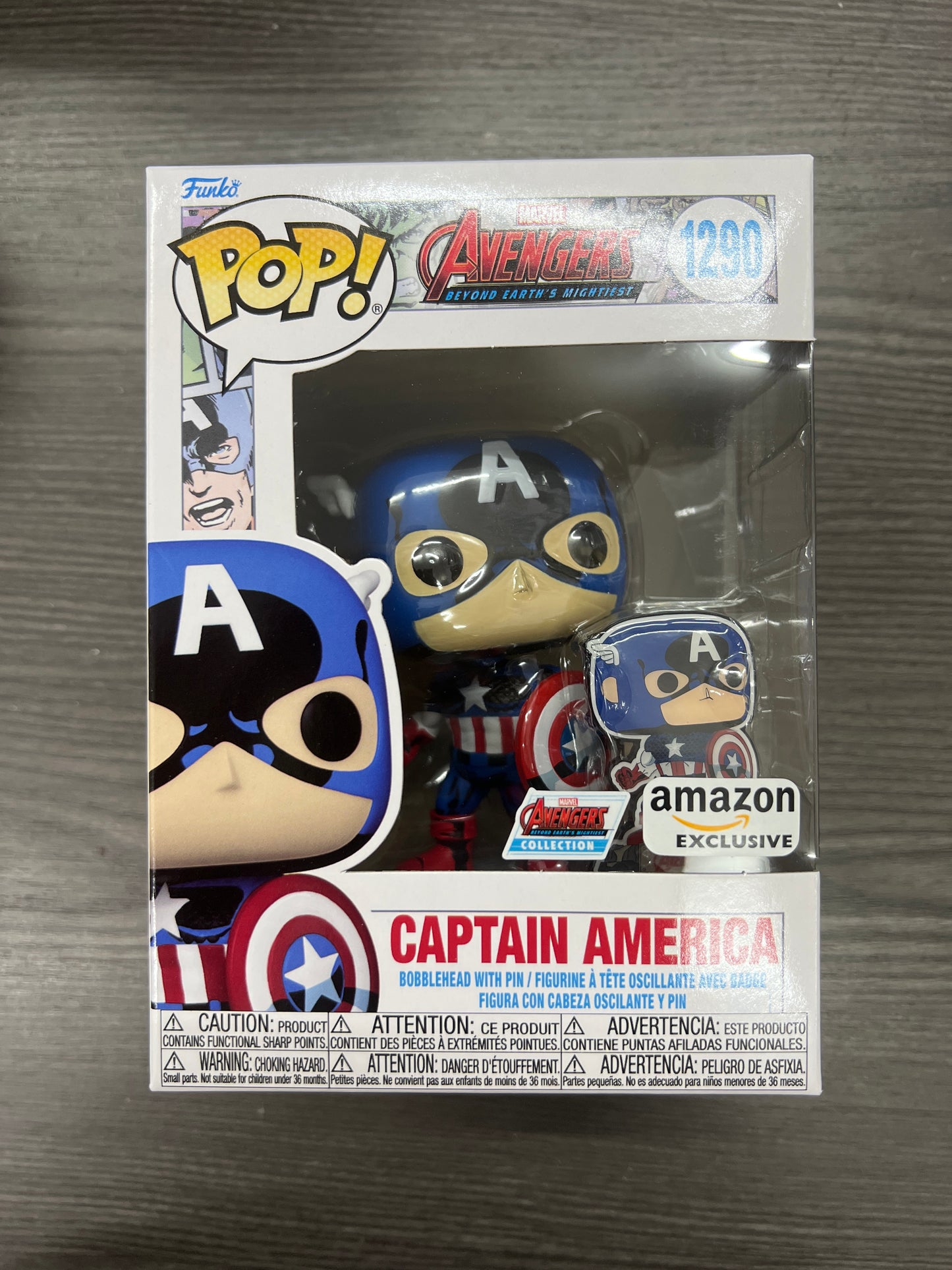 (IN STOCK) Funko Pop! & Pin: The Avengers: Earth's Mightiest Heroes 60th Anniversary Captain America with Pin Vinyl Figure