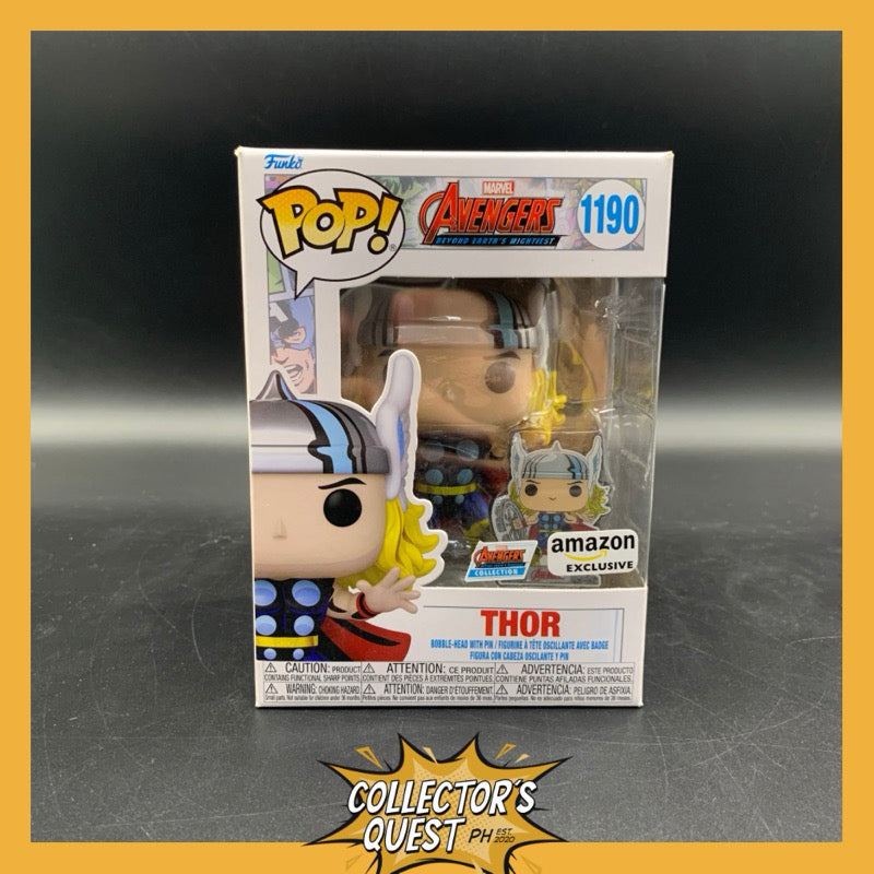 (IN STOCK) Funko Pop Marvel Avengers Thor with Pin Amazon Exclusive Vinyl Figure