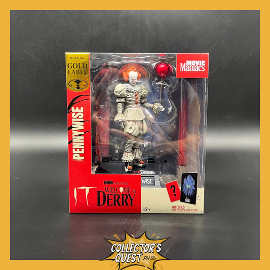 (IN STOCK) Mcfarlane Toys Movie Maniacs Welcome to Derry Pennywise (With Balloon) Posed Statue