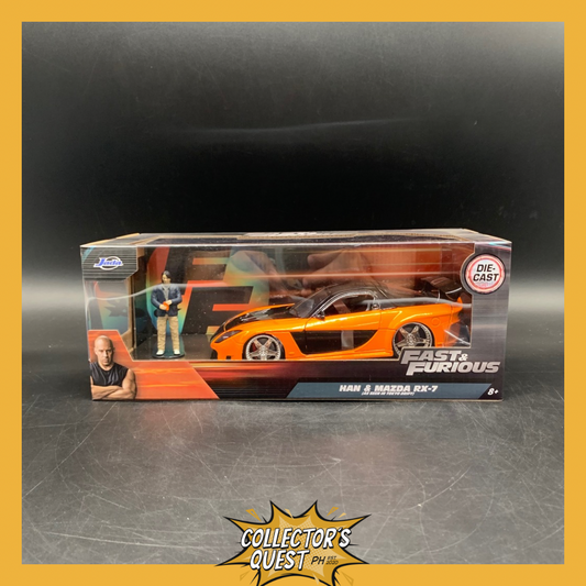 (IN STOCK) 33174 Jada Toys 1:24 Scale  Fast & Furious Han's Mazda RX-7 with Han figure