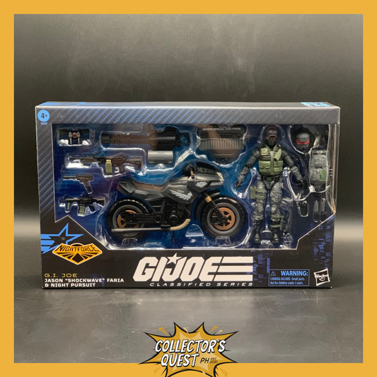 (IN STOCK) G.I. Joe Classified Series Night Force Jason "Shockwave" Faria Figure & Night Pursuit Action Figure Set