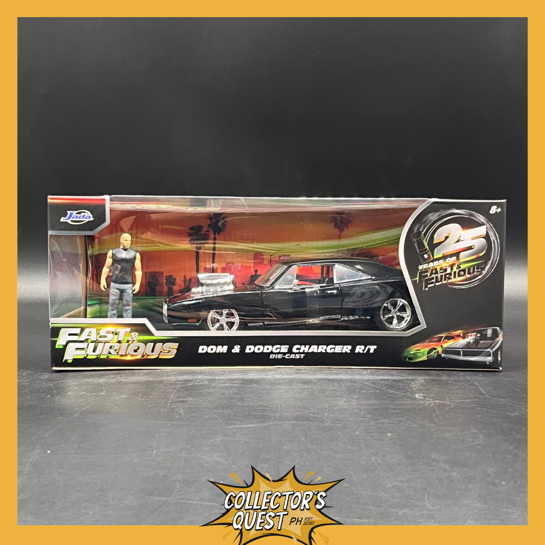 (IN STOCK) 35907 Jada Toys 1:24 Fast & Furious 1970 Dodge Charger Diecast Vehicle with Dom Toretto Figure (25th Anniversary)