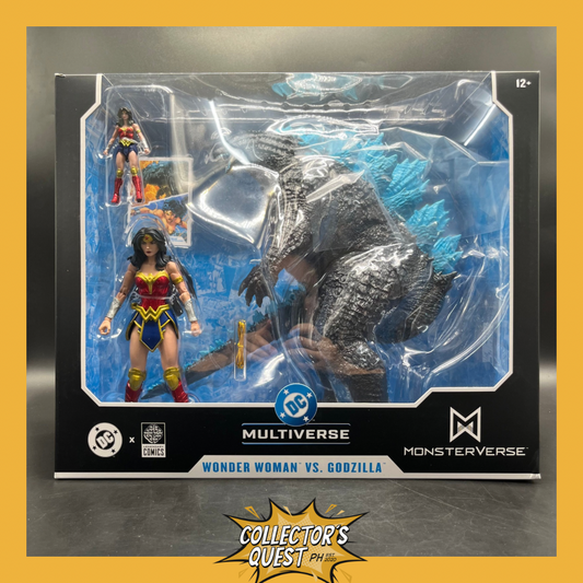 (IN STOCK) Mcfarlane DC Multiverse Justice League Monsterverse Wonder Woman vs Atomic Blast Godzilla 2-Pack Action Figure Set