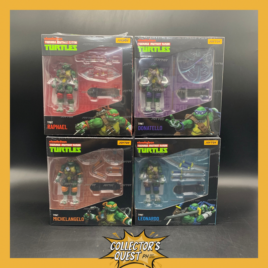 (IN STOCK) Joytoy Teenage Mutant Ninja Turtles Set of 4: Raphael, Donatello, Michelangelo, Leonardo, Donatello Action Figure