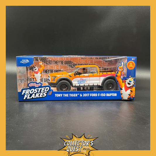(IN STOCK) Jada Toys 1:24 Scale Kellogg's Frosted Flakes Tony the Tiger  & 2017 Ford F-150 Raptor Die Cast Vehicle