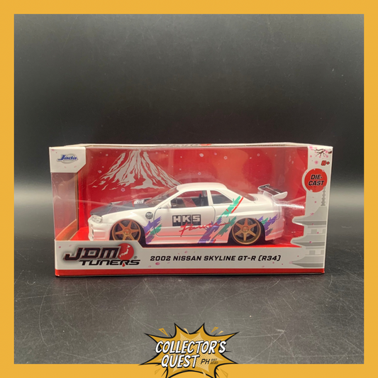 (IN STOCK) 36339 JADA TOYS 1:24 Scale JDM Tuners 2002 NISSAN Skyline GTR R34 Diecast Vehicle