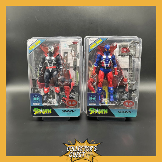 (IN STOCK) Mcfarlane Toys Digital Spawn Spawn 1977 with Comic Black & Blue Variant Set of 2 Action Figure