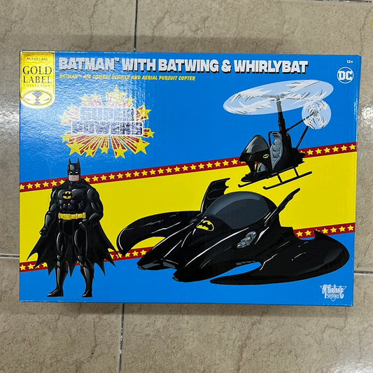 (IN STOCK) DC Super Powers Batman with Batwing & Whirly Bat Gold Label Set