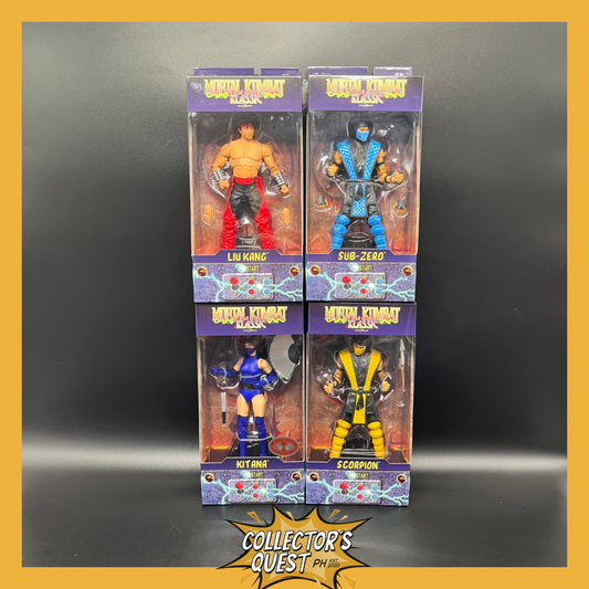 (IN STOCK) Mcfarlane Toys Mortal Kombat Klassics Liu Kang, Scorpion, Sub-Zero, & Kitana Action Figure SET of 4