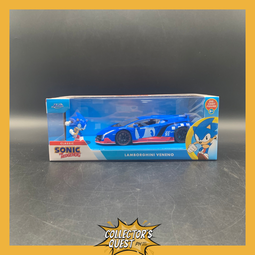 (IN STOCK) JADA TOYS 1:24 Scale Hollywood Rides Sonic The Hedgehog Lamborghini Diecast Vehicle