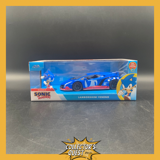 (IN STOCK) JADA TOYS 1:24 Scale Hollywood Rides Sonic The Hedgehog Lamborghini Diecast Vehicle