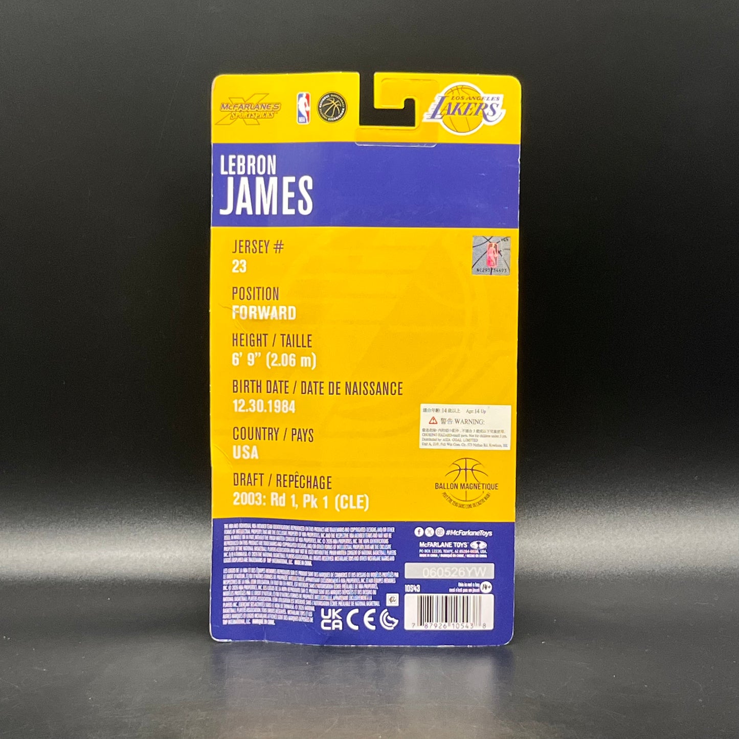 (IN STOCK) Mcfarlane Toys NBA Sportspicks Los Angeles Lakers Lebron James 6inch Action Figure