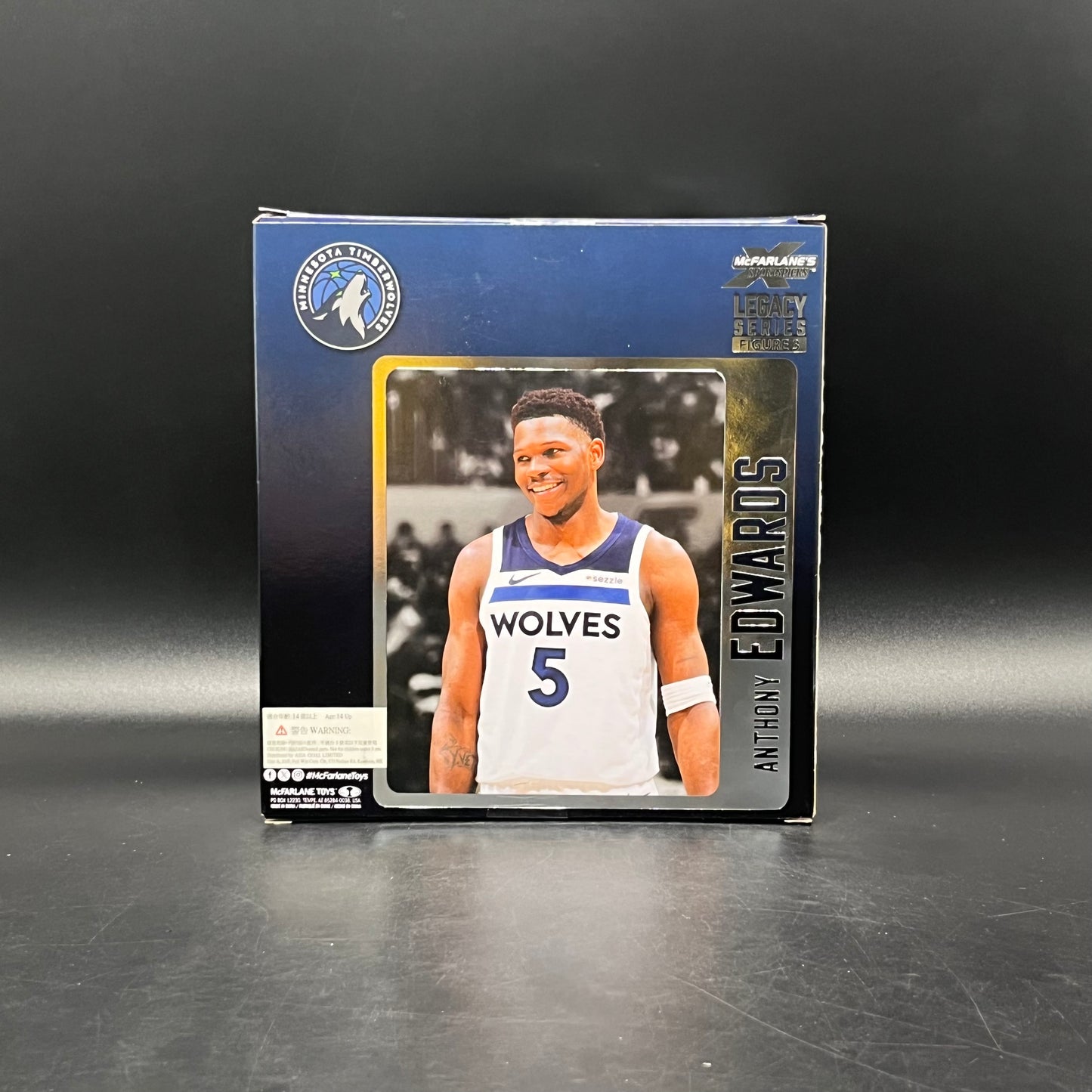 (IN STOCK) Mcfarlane Toys NBA Sportspicks Minnesota Timberwolves Anthony Edwards Posed Figure