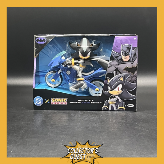 (IN STOCK) Jakks Pacific DC x Sonic the Hedgehog Batcycle & 5inch Shadow as Batman Action Figure Set