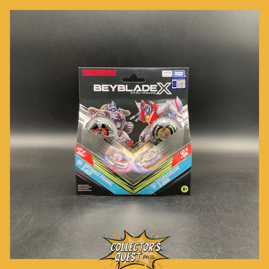 (IN STOCK) Transformers Beyblade X Optimus Primal 3-60F & Starscream 3-80N Set