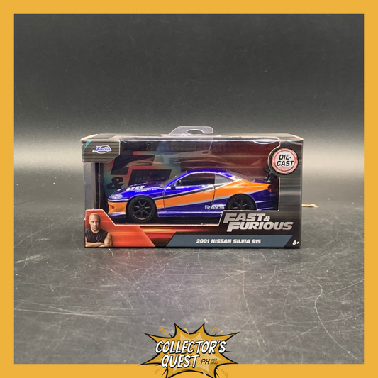 (IN STOCK) 34446 Jada Toys 1:32 Fast & Furious 2001 Nissan Silvia S15- Candy Blue Diecast Vehicle