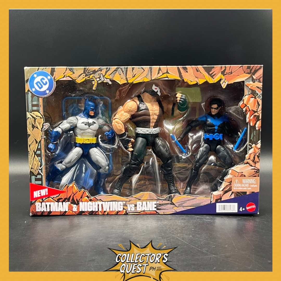 (IN STOCK) Mattel DC Premier Series Batman & Nightwing Vs Bane 6.5 Inch 3-Pack