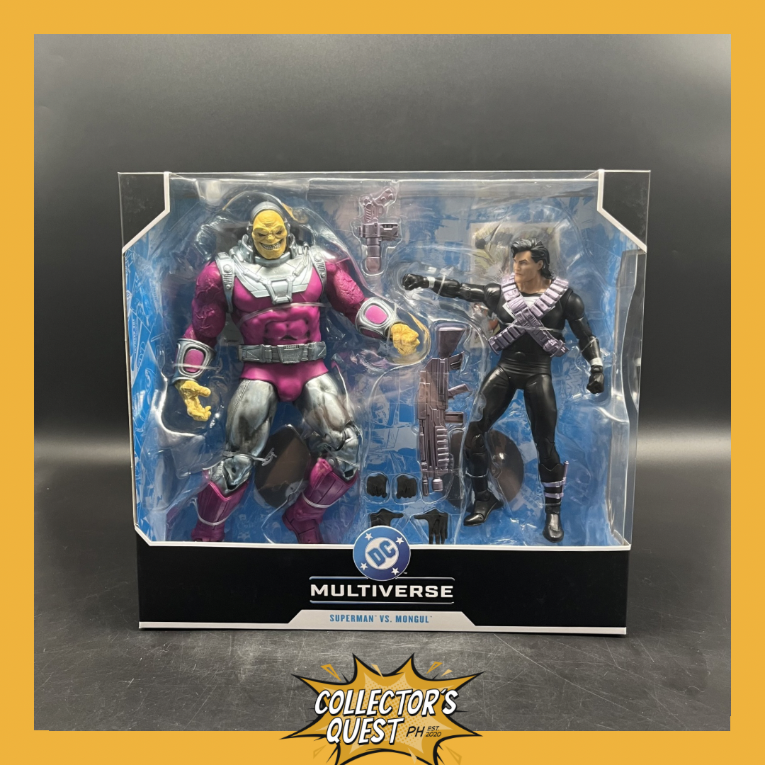 (IN STOCK) Mcfarlane DC Multiverse 7in with Megafig 2pk- Mongul vs Kryptonian Suit Superman Action Figure