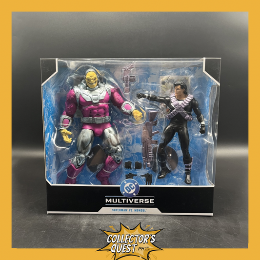 (IN STOCK) Mcfarlane DC Multiverse 7in with Megafig 2pk- Mongul vs Kryptonian Suit Superman Action Figure