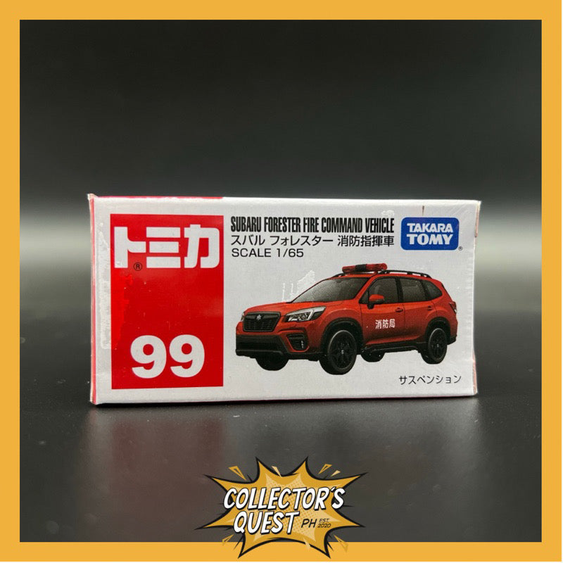 (IN STOCK) Takara Tomy Tomica No. 99-10 Subaru Forester Fire Command Diecast Vehicle