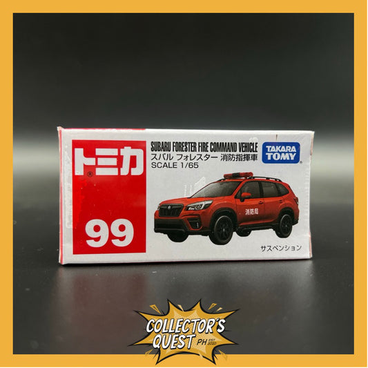 (IN STOCK) Takara Tomy Tomica No. 99-10 Subaru Forester Fire Command Diecast Vehicle
