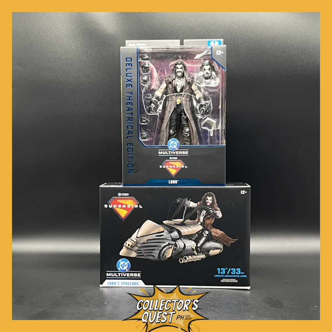 (IN STOCK) Mcfarlane Toys DC Theatrical Edition Supergirl The Movie 2026 Jason Momoa Lobo  & Lobo's Spacehog Vehicle & Action Figure SET of 2