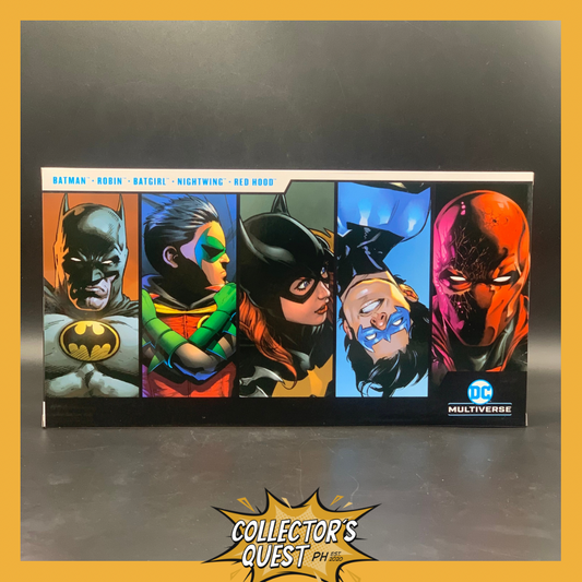 (IN STOCK) DC Multiverse Bat Family 5 Pack Batman Robin Batgirl Red Hood Nightwing Action Figure Set