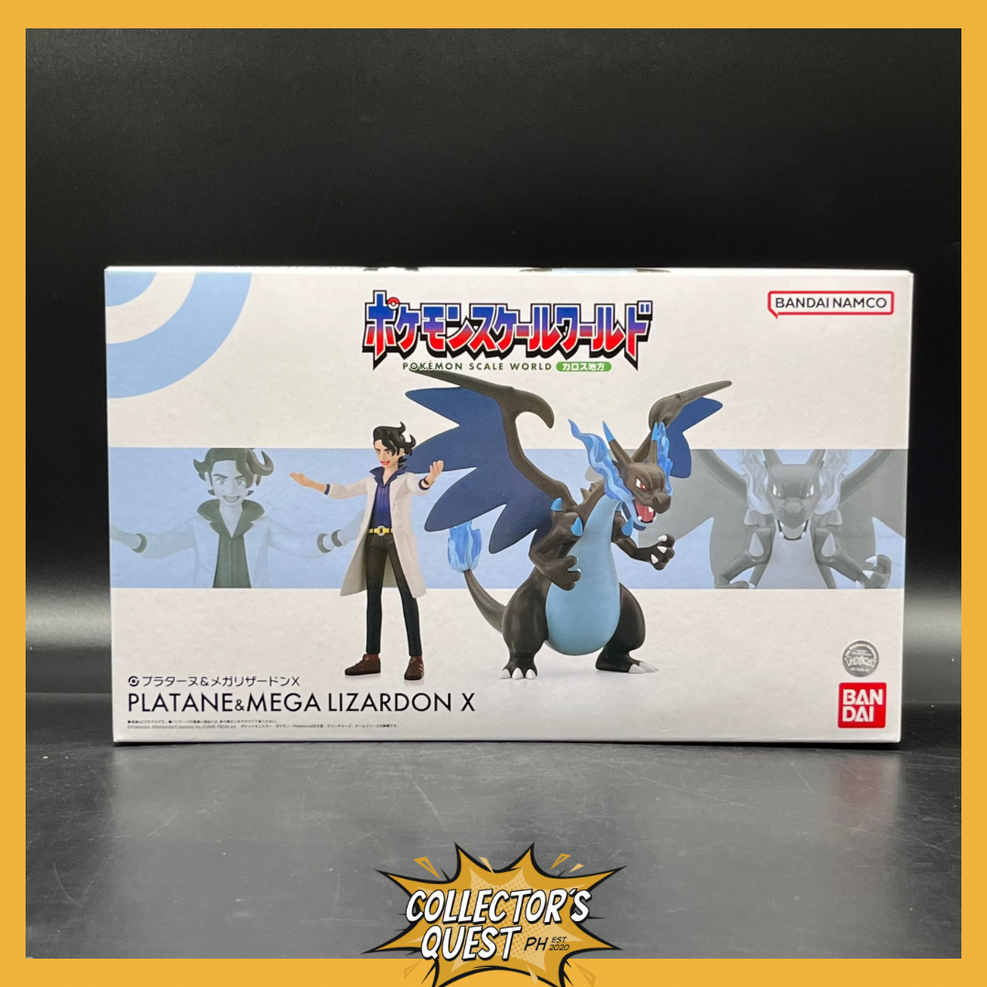 (IN STOCK) Bandai Pokemon Scale World Kalos Region Professor Augustine Sycamore & Mega Charizard X Figure