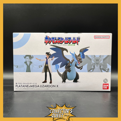 (IN STOCK) Bandai Pokemon Scale World Kalos Region Professor Augustine Sycamore & Mega Charizard X Figure