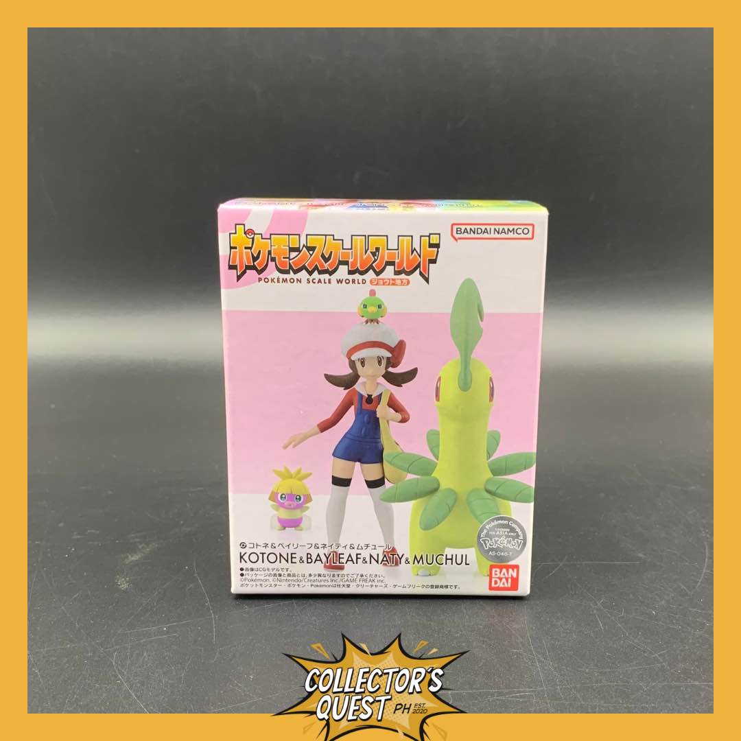 Pokemon Scale World Johto Region Lyra, Bayleef, & Natu Figure Set