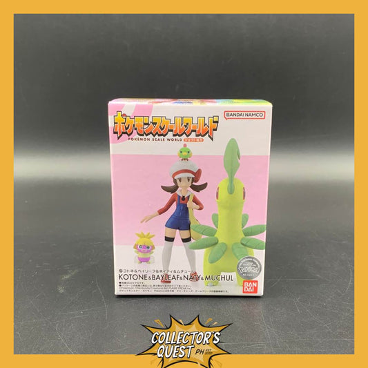 Pokemon Scale World Johto Region Lyra, Bayleef, & Natu Figure Set