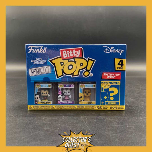 (IN STOCK) Funko Bitty Pop! Disney Mini Collectible Toys 4-Pack - Mickey Mouse, Minnie Mouse, Pluto & Mystery Chase Vinyl Figure