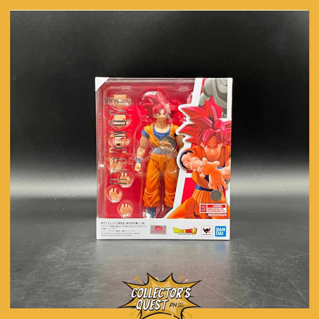 (IN STOCK) SHFiguarts Dragonball Z Super Saiyan God Son Goku (God Aura) Action Figure
