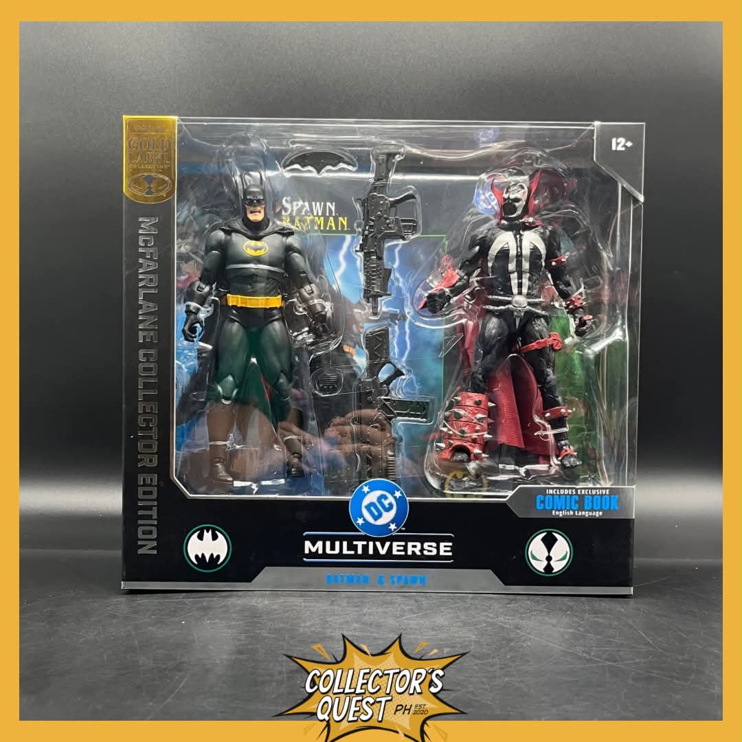 (IN STOCK) DC Mcfarlane Collector's Edition Batman vs Spawn (Fabric Capes) (Gold Label) 2-Pack Action Figures