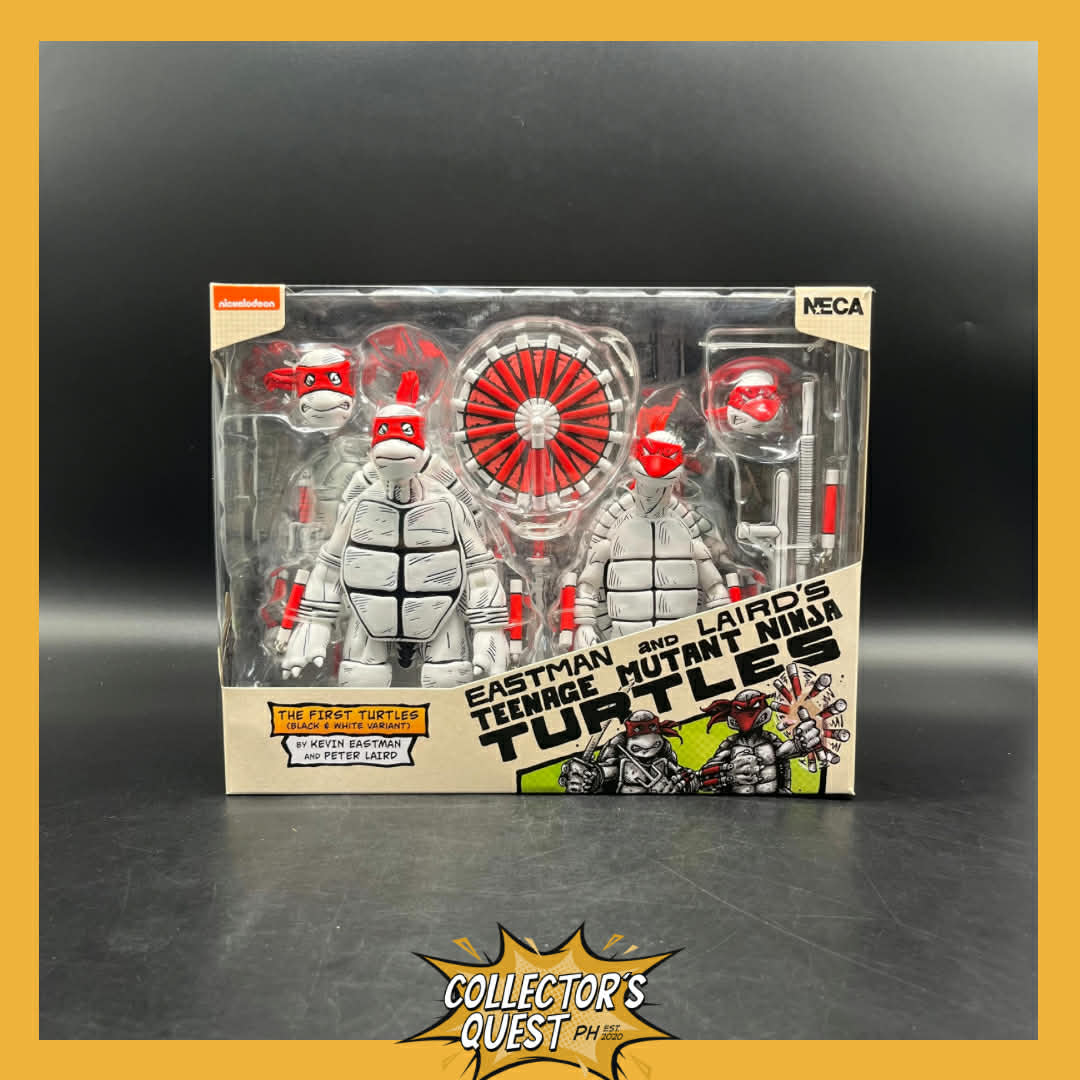 (IN STOCK) Teenage Mutant Ninja Turtles (Mirage Comics) - 7" Scale Action Figure - Black and White First Turtles 2 Pack
