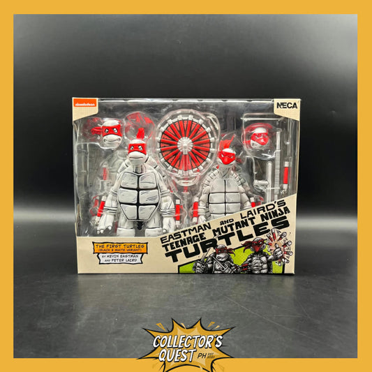 (IN STOCK) Teenage Mutant Ninja Turtles (Mirage Comics) - 7" Scale Action Figure - Black and White First Turtles 2 Pack